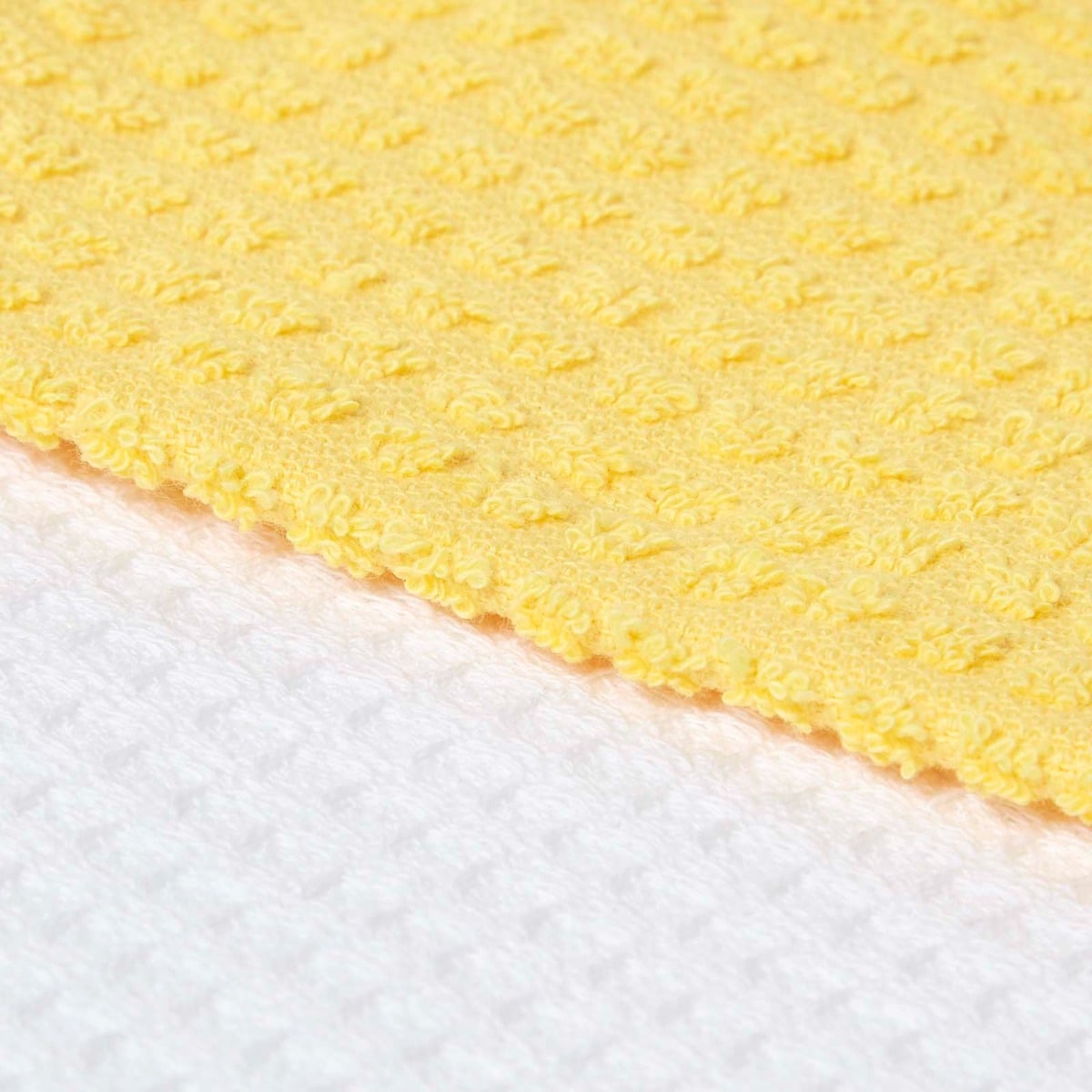 HOMESCAPES "bumble-bee" Waffle Cotton Tea Towels, Set Of 2