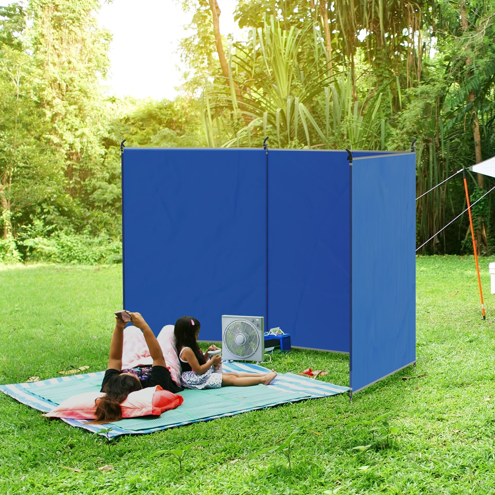 Camping Windbreak Foldable Wind Blocker | Blue