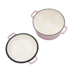 2-in-1 4.5l Enamelled Cast Iron Dutch Oven With Reversible Lid | Pink