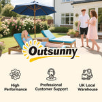 Wooden Garden Parasol With Rope Pulley Mechanism | Dark Grey