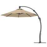 3(m) Garden Cantilever Parasol With Crank Aluminium Frame | Khaki