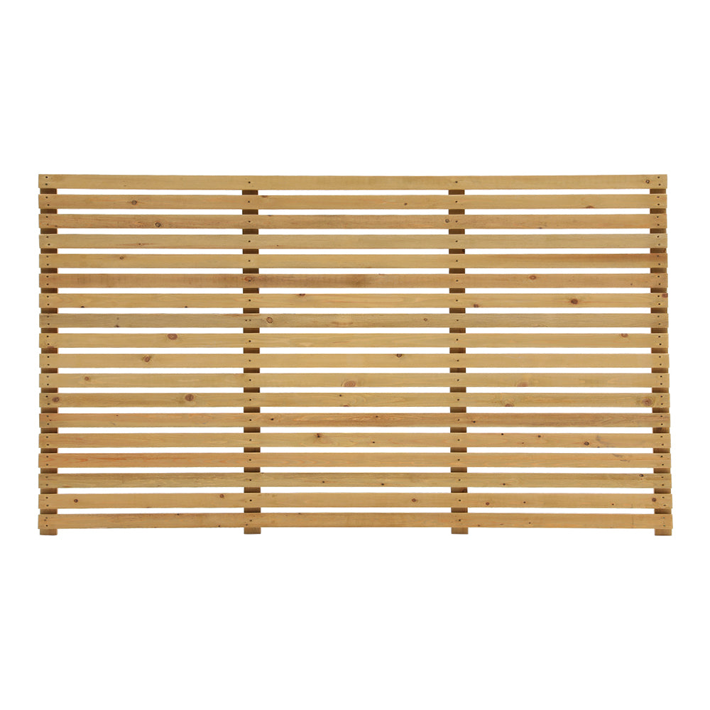 180cm W X 90cm H Garden Privacy Wooden Fence Panel, Solid Pine Slatted Outdoor Fence With Water-based Finish