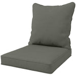 One-piece Outdoor Back And Seat Cushion For Garden | Charcoal Gray
