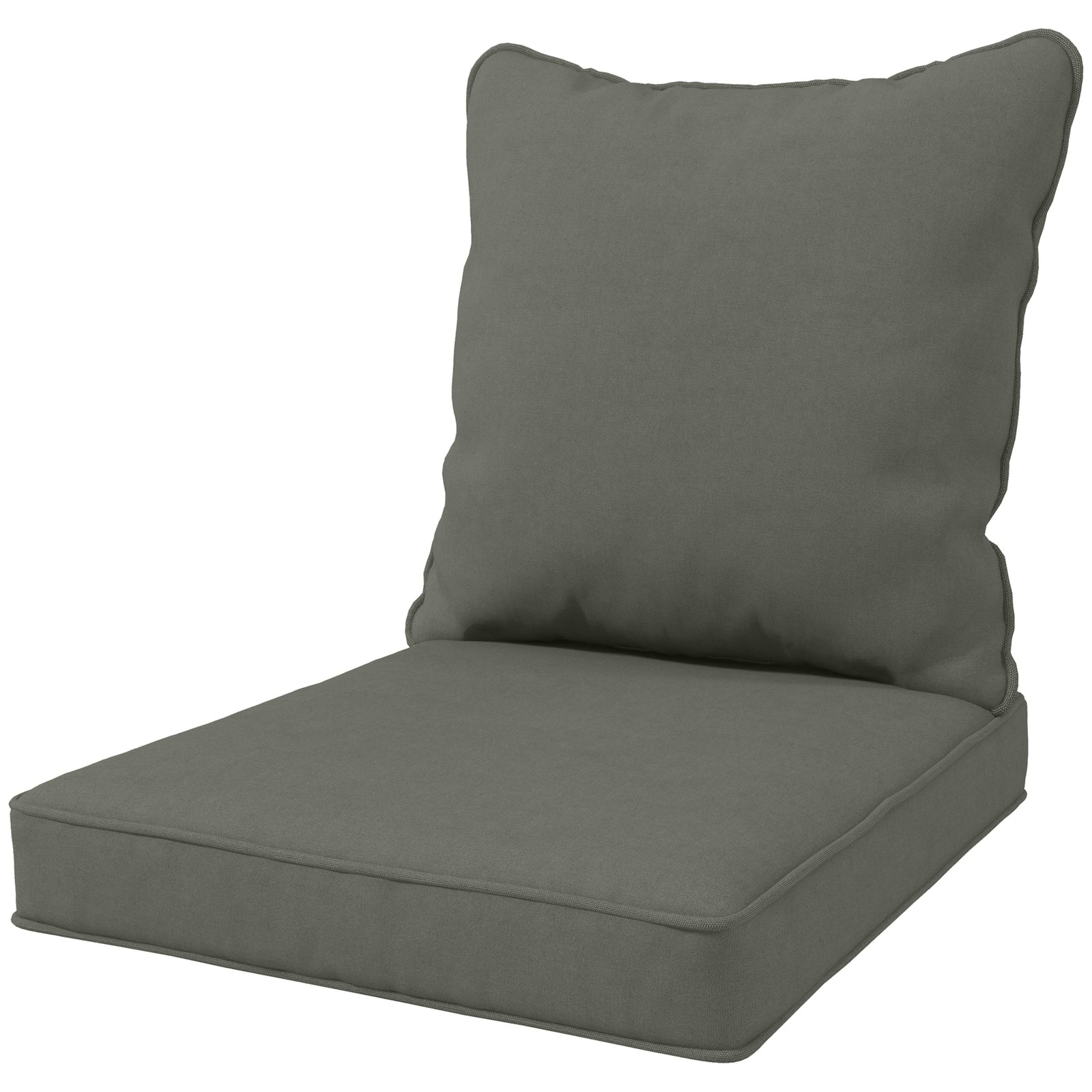 One-piece Outdoor Back And Seat Cushion For Garden | Charcoal Gray