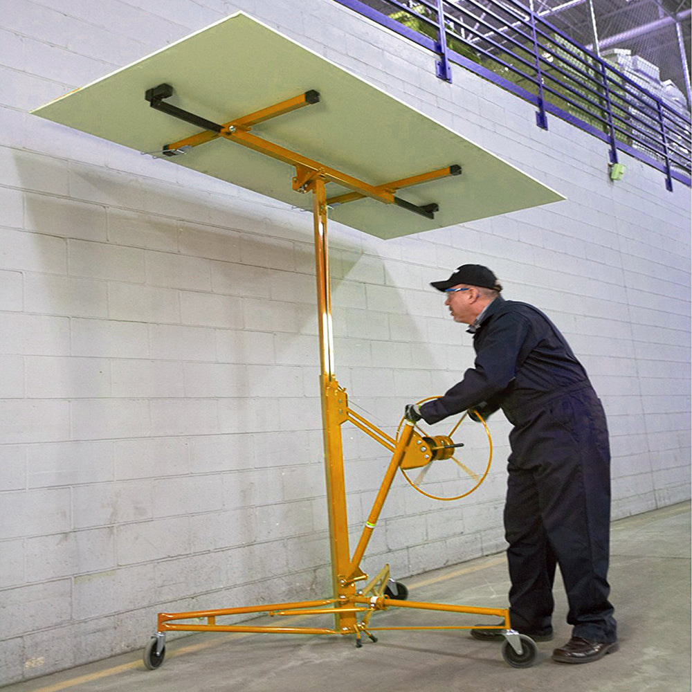 16ft Rolling Drywall Lifter Panel Hoist Jack Tool | Yellow