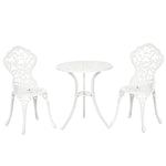 Bistro Set Garden Coffee Table Chair Outdoor Dining Set | White