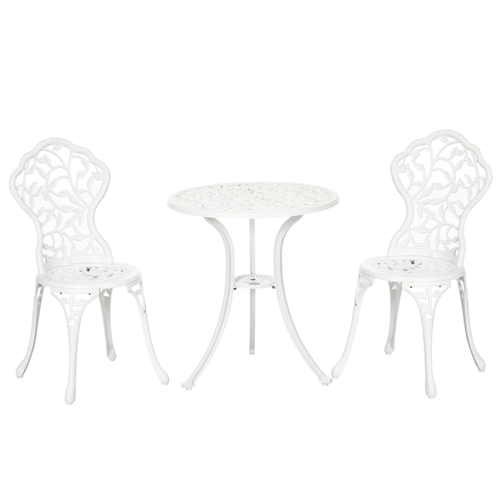 Bistro Set Garden Coffee Table Chair Outdoor Dining Set | White