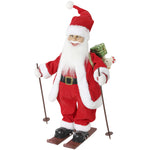 HOMCOM 2ft Christmas Singing Skiing Santa Claus With Ski Board Sack