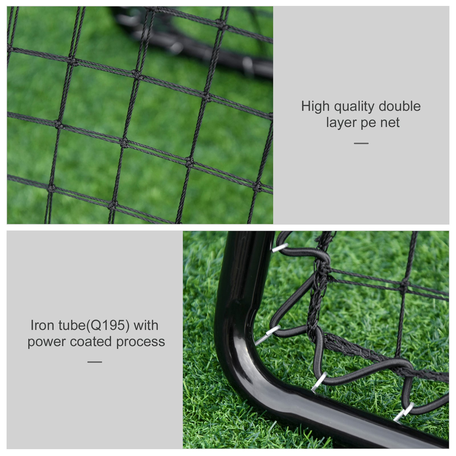 Double Sided Adjustable Angle Rebounder Soccer Net | Black