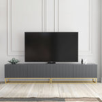 Ripple Duo Tv Unit 200cm - Fluted Design | Dark Grey