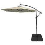 3m Led Cantilever Parasol With Plain Base | Cream