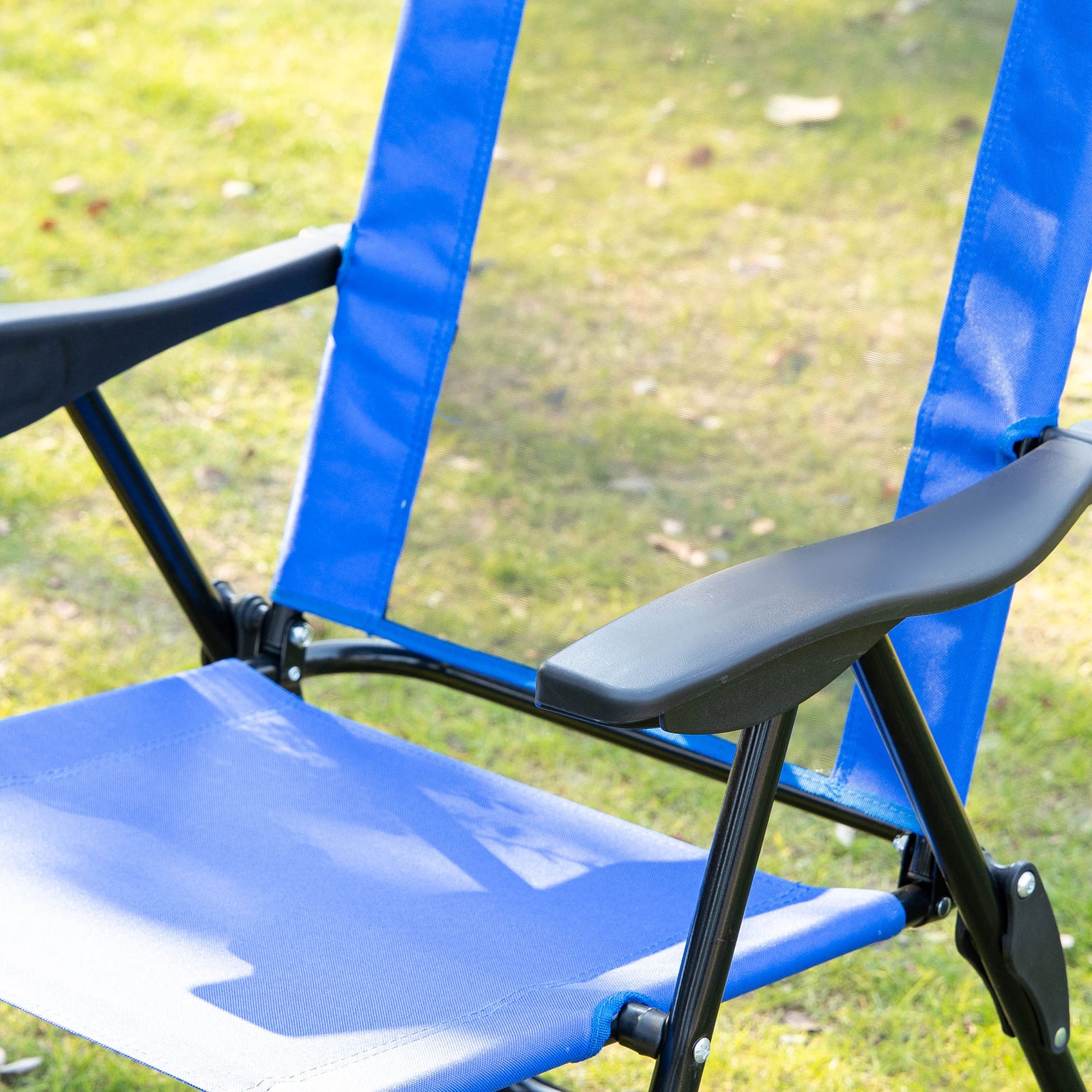 Garden Chairs Set Of 2 Folding Camping Chair Recliners | Blue