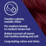 Live Intense Urban Metallics Permanent Hair Dye, U68 Ruby Glaze 3pk