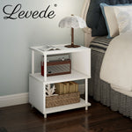 Levede Side Table 3 Tier Small Bedside Sofa End Table Storage Shelves Modern