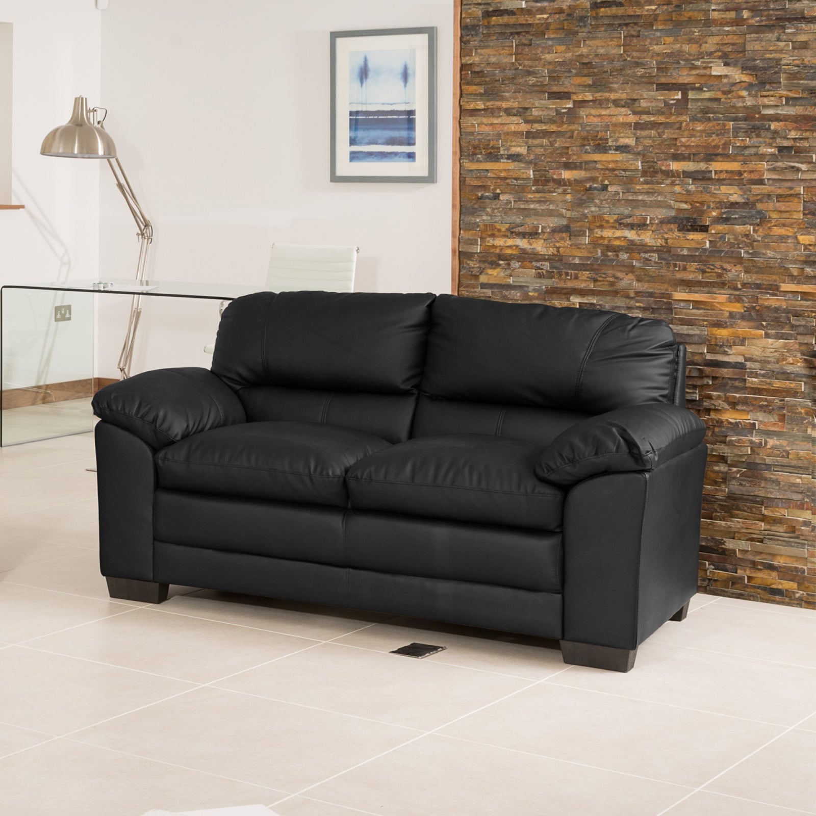 Genoa 2 Seat Sofa | 2 | Black