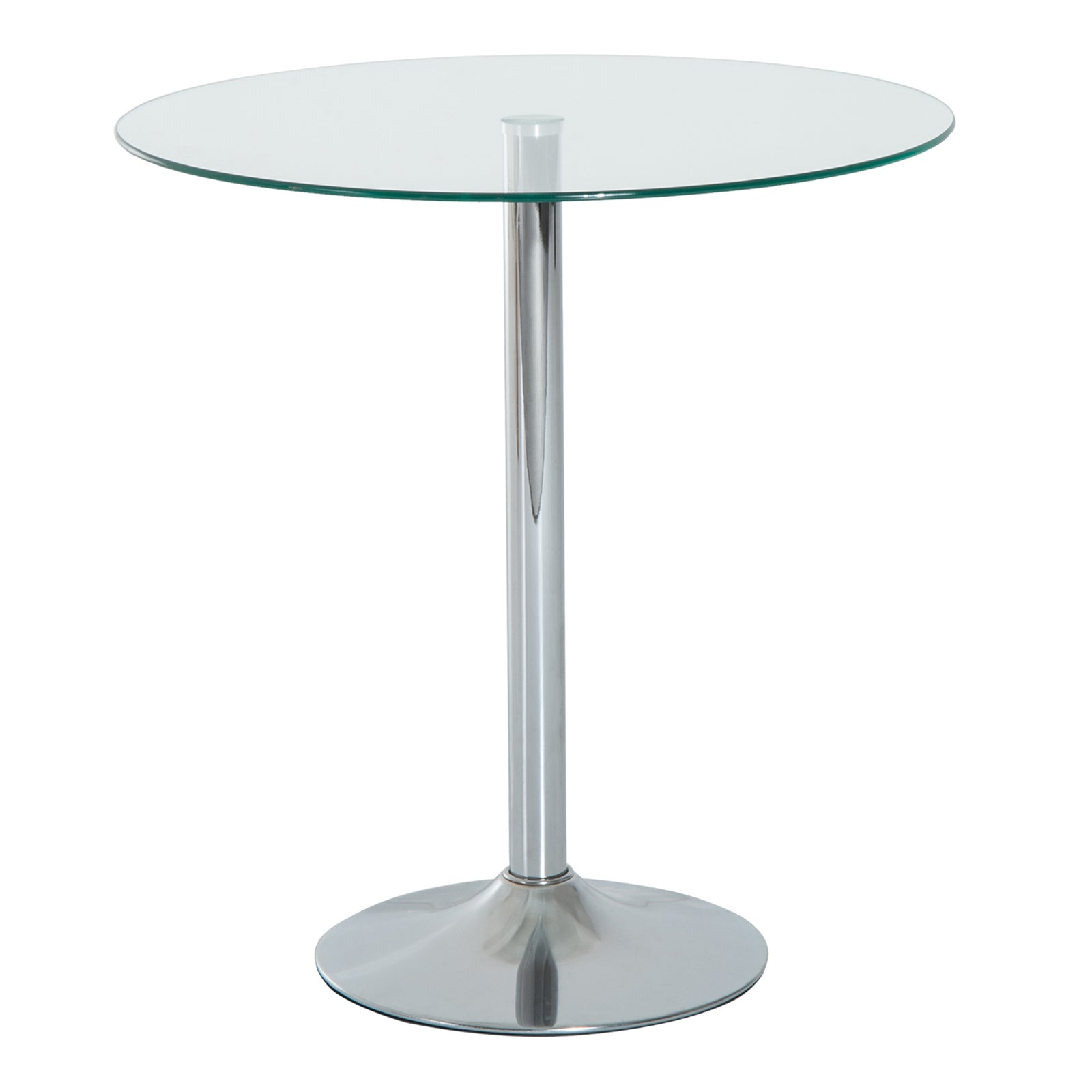 Metal Round Table, Tempered Glass Top, Bistro