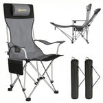 Set Of 2 Reclining Camping Chairs | Grey