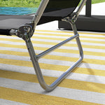 Set Of 2 Outdoor Foldable Loungers W/ Adjustable Back | Black