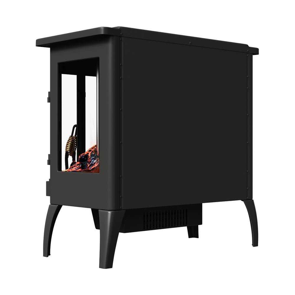 Freestanding Electric Fireplace Heater,1000w/2000w Portable Space Heater With Realistic Flame, Adjustable Brightness & Overheat Protection