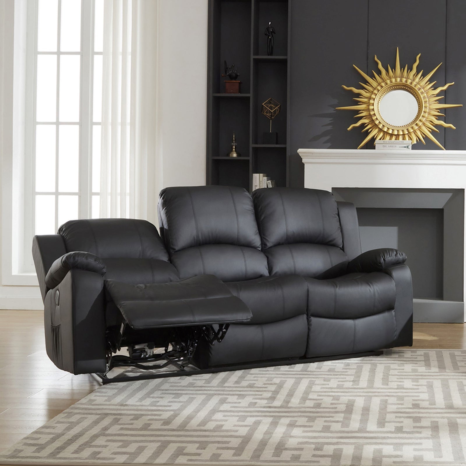 Glendale 3 Seat Electric Reclining Sofa | 3 | Black