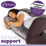 U Shaped Pregnancy Pillow, 135x75x20cm Shredded Memory Foam Full Body Maternity Cushion For Sleeping | U Shape | Grey