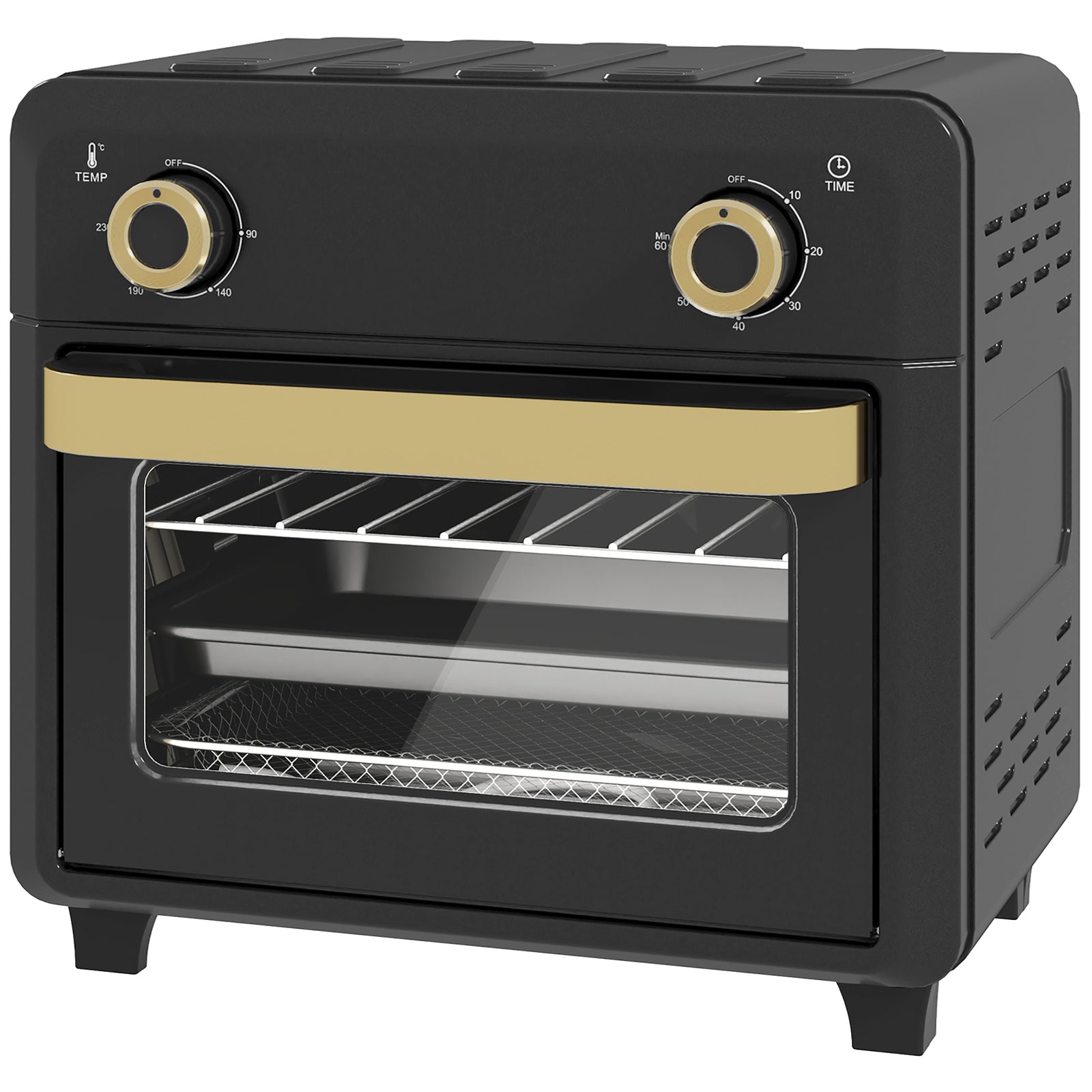 10l Air Fryer Oven Electric Oven Grill Roast Bake 1000w | One Size | Black
