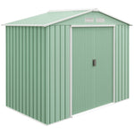 Garden Shed Storage Unit W/locking Door Floor Foundation | Light Green