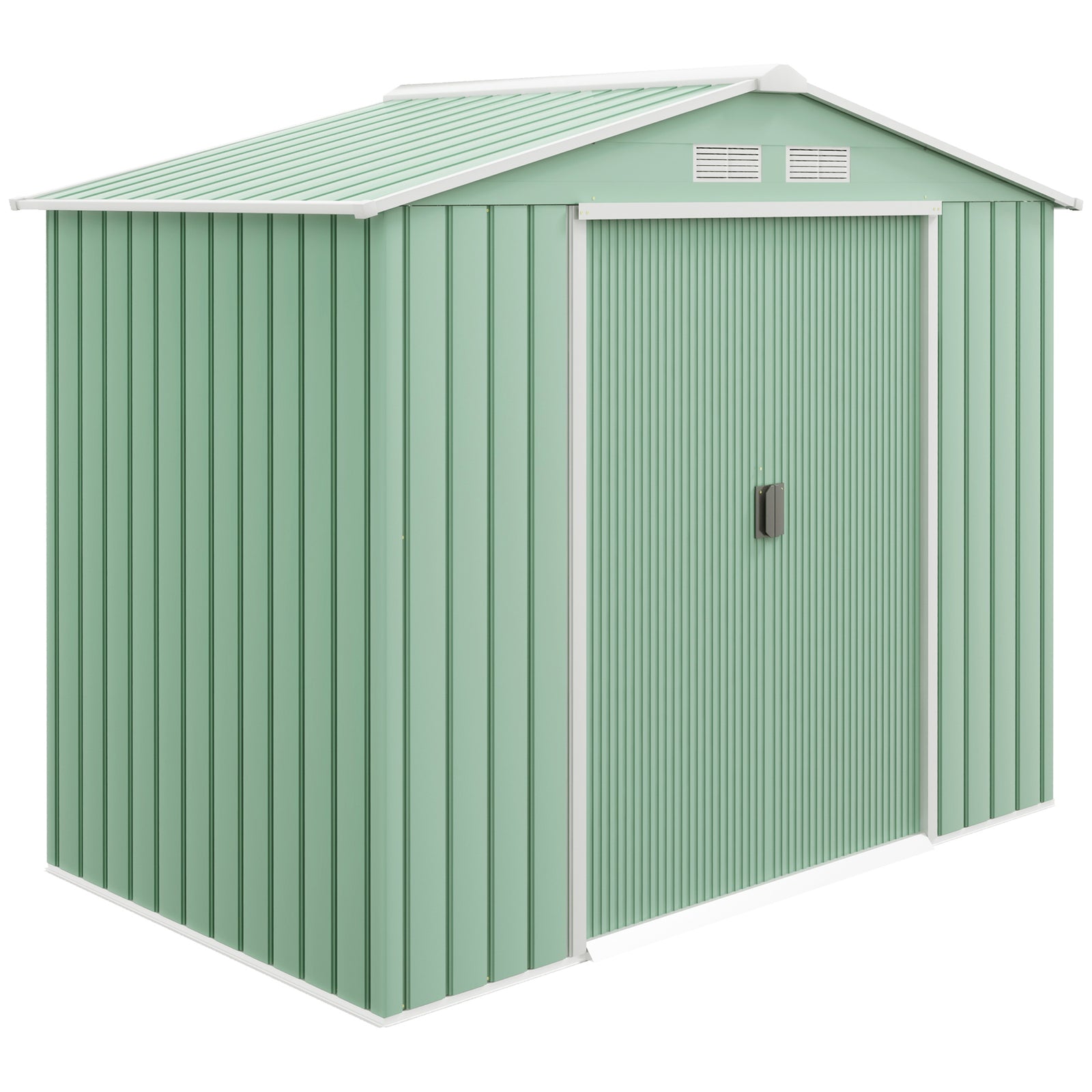 Garden Shed Storage Unit W/locking Door Floor Foundation | Light Green