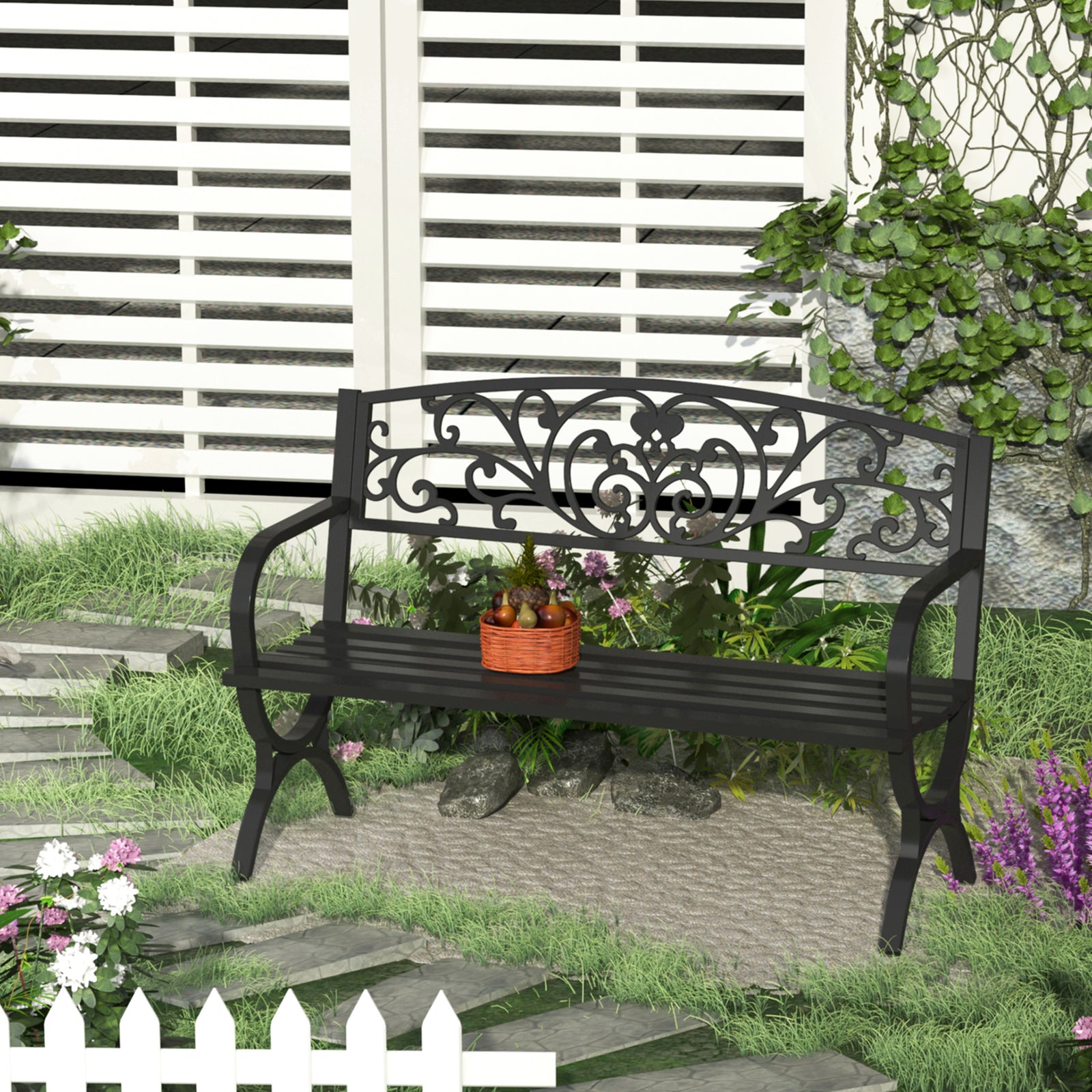 2 Seater Garden Bench Patio Vintage