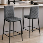 2pcs Upholstered Bar Stools | Grey