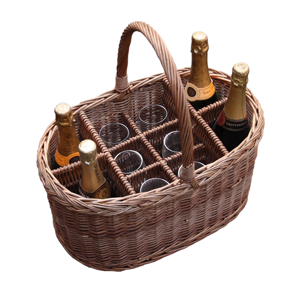 Oval Festival Drinks Wicker Basket