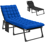 Folding Sun Lounger, Oversized Camping Bed | Set of 1 | Blue