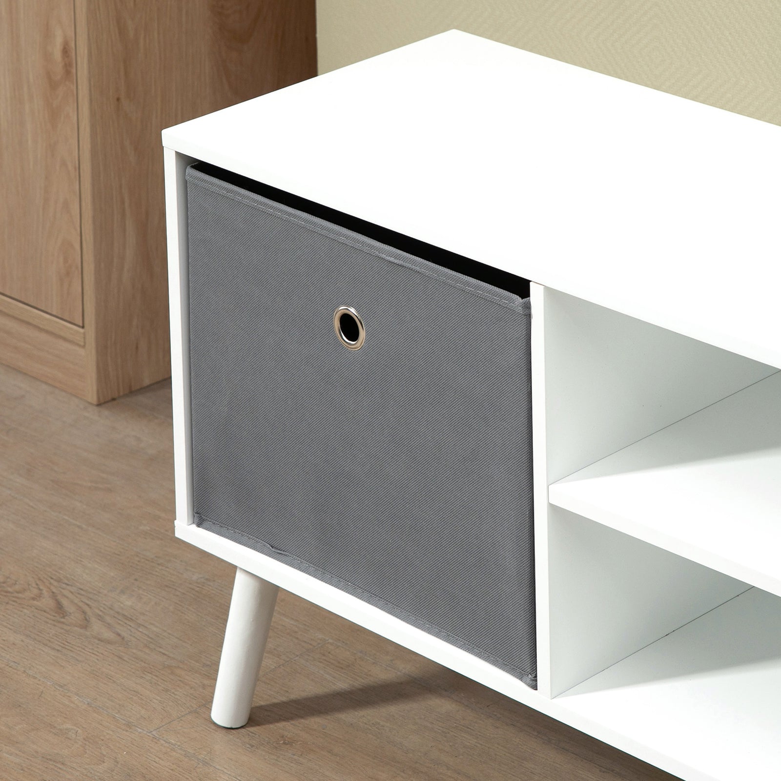 Modern Tv Cabinet Stand W/ Shelves & Drawers, Bedroom | One Size | Gray