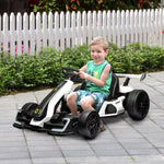 24v Electric Go Kart For Kids With Adjustable Seat | White