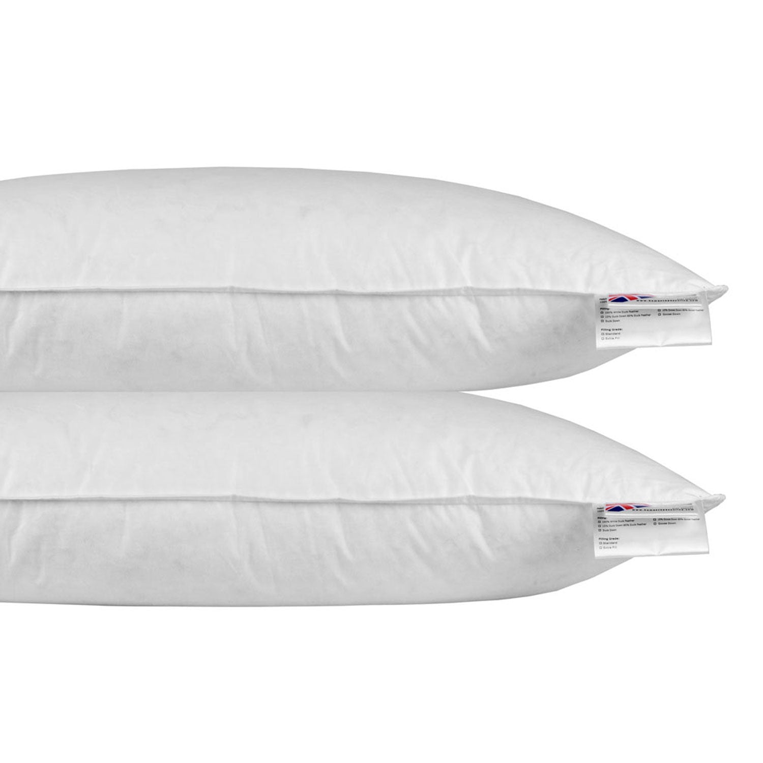 Duck Feather & Down Euro Continental Pillow Pair - 40cm X 80cm (16"x32")