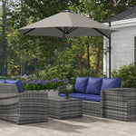 2.5m Cantilever Parasol W/ 360° Rotation, Cross Base | Light Grey