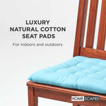 100% Cotton Seat Pads Plain Chair Cushions For Dining Room, Kitchen, Or Outdoor Garden Use | Set-of-1 | Light Blue