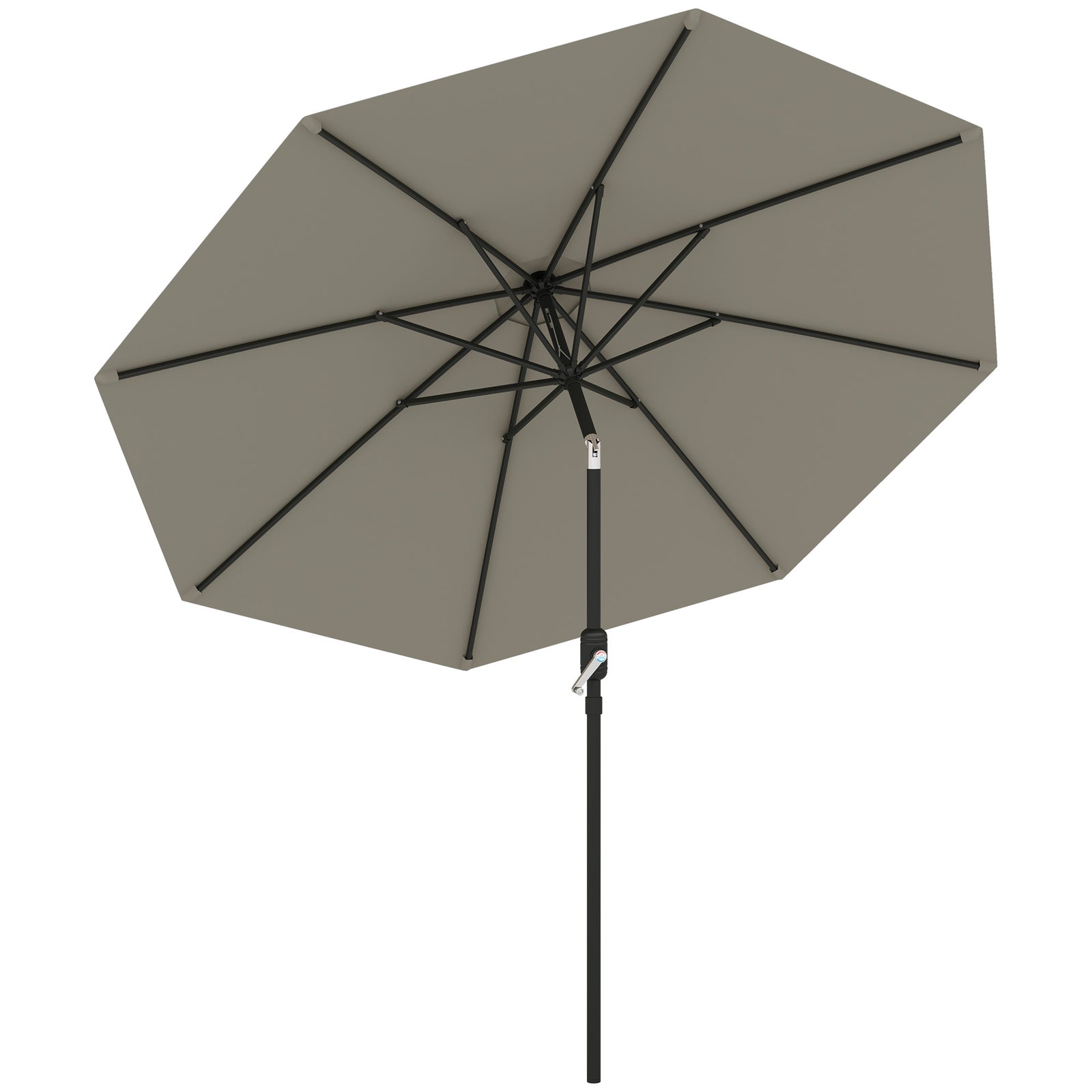 2.6m Patio Umbrella With Tilt Crank | Light Grey