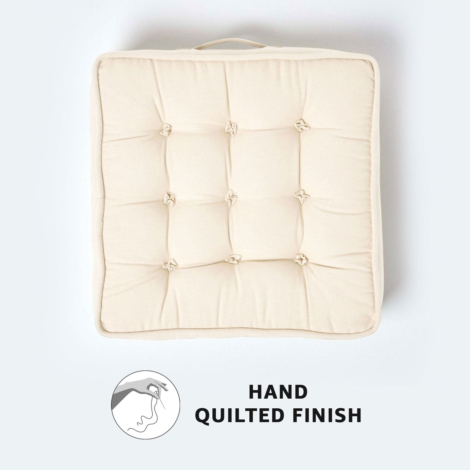 Cotton Armchair Booster Cushion | 50cm x 50cm | Cream