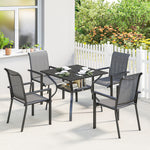 5 Pieces Outdoor Dining Set For 4, Patio Furniture Set | Grey