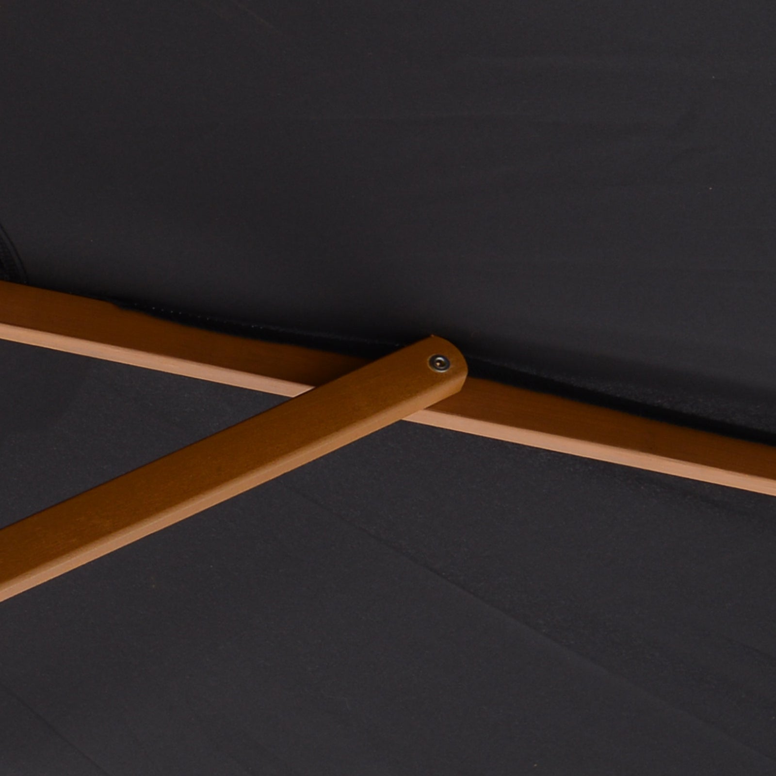 2.5m Wood Garden Parasol Sun Shade | Black