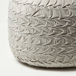 Grace Pleated Velvet Pouffe | 50cm x 35cm | Grey
