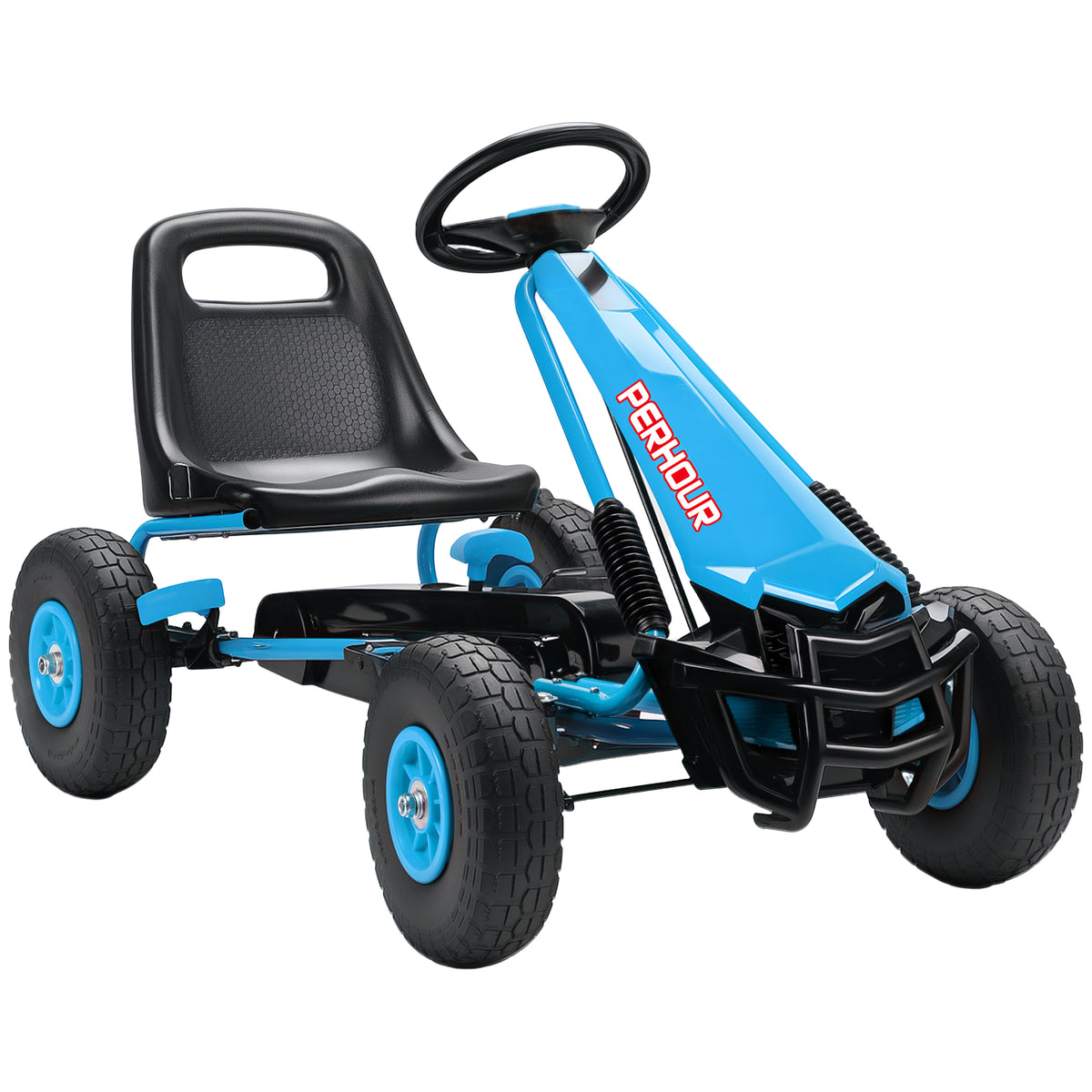 Kids Pedal Go Kart With Adjustable Seat, Eva Tyres | Blue