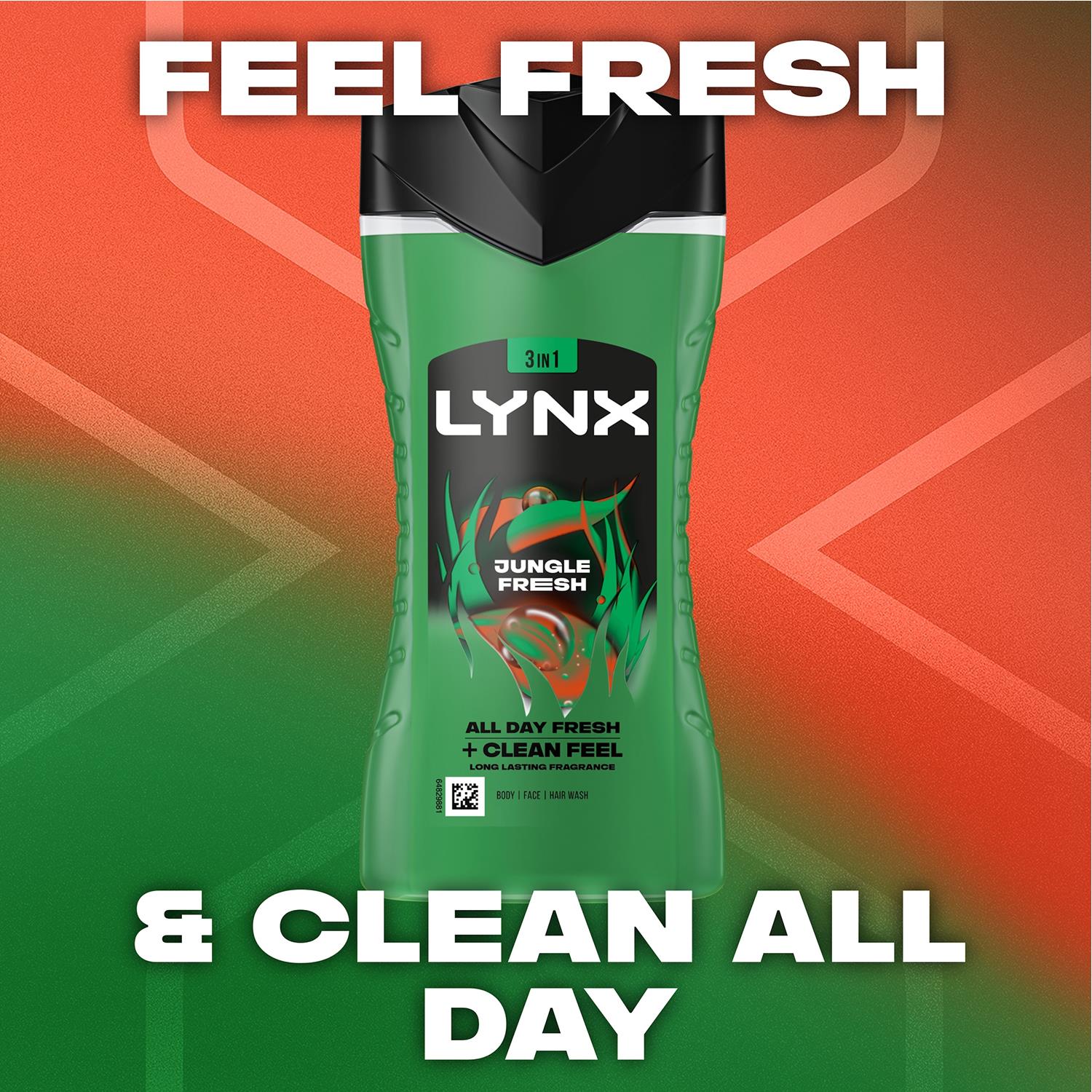 3 In 1 Body, Face & Hair Wash Shower Gel Extra Fresh Jungle Fresh 225ml | Set of 18
