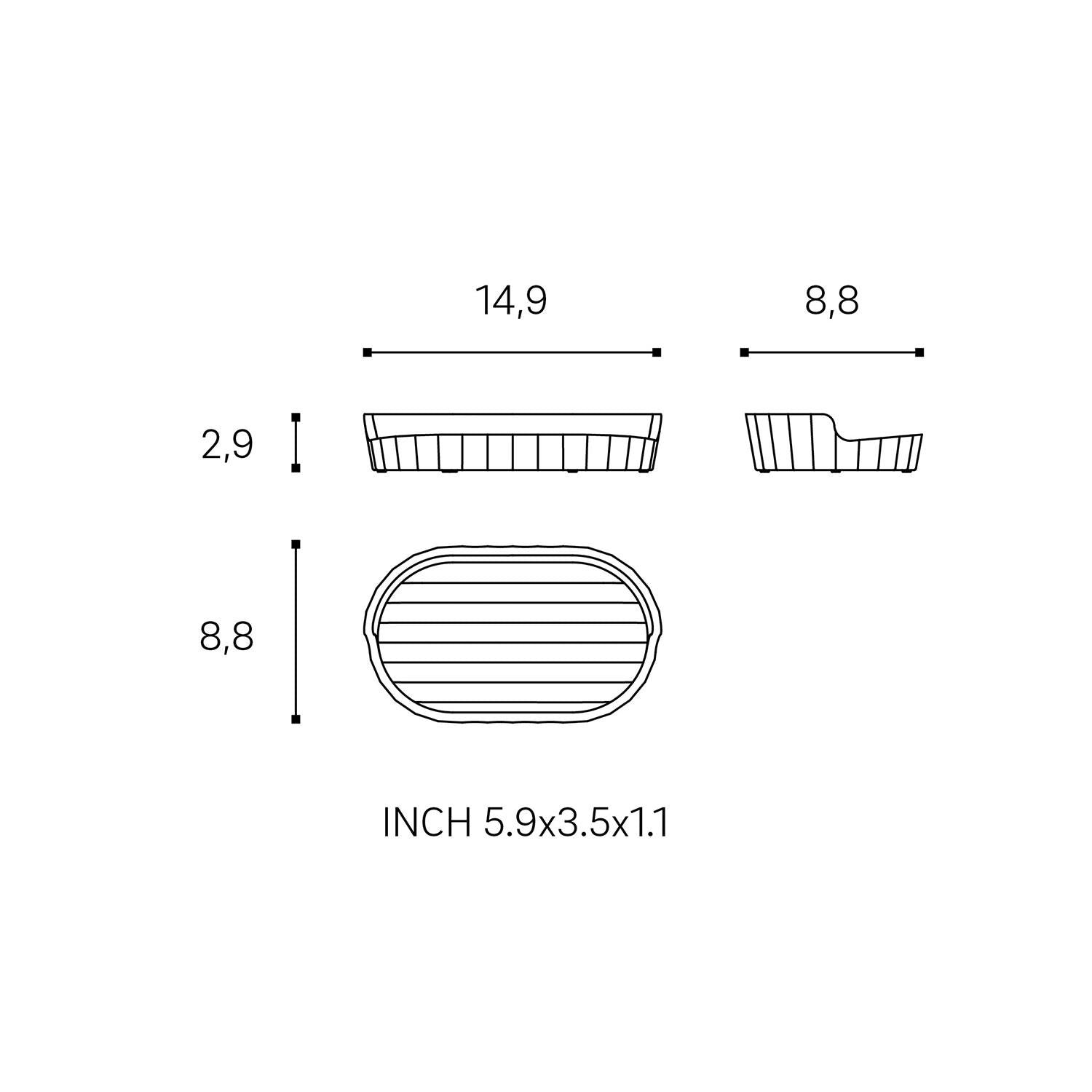 Soap Dish, Black, Recycled Materials, Avenir Collection
