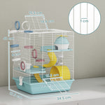 PawHut Hamster Cage, Gerbil Cage For Dwarf Hamsters, 34.5 X 27.5 X 41 Cm