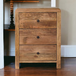 Solid Wood Aspen Oak-ish 3 Drawer Bedside