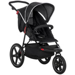 Foldable Three-wheeler Baby Stroller W/ Sun Canopy, Storage | Black