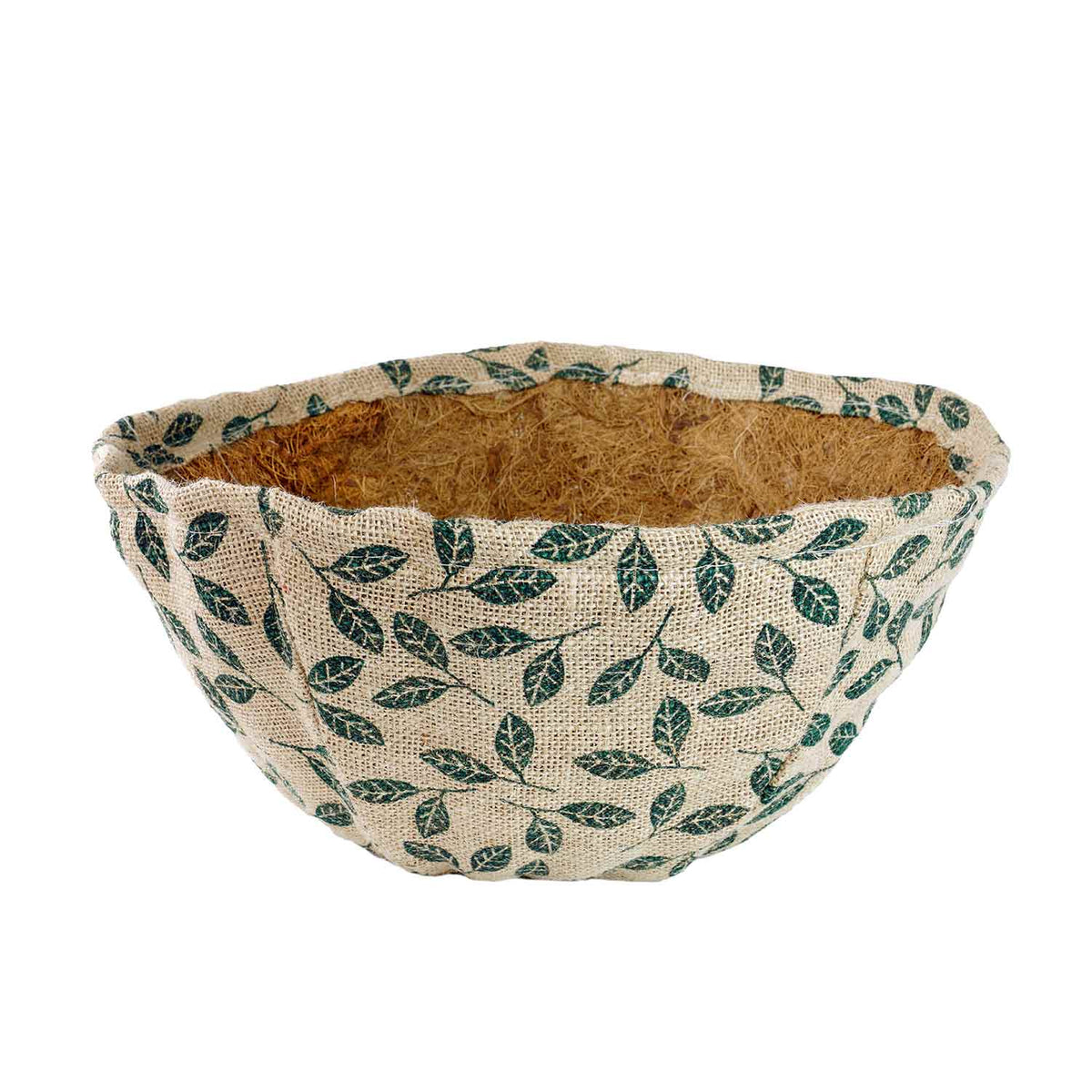 Coco Hanging Basket Liner 12in Leaves Pattern | Set of 1 | Green