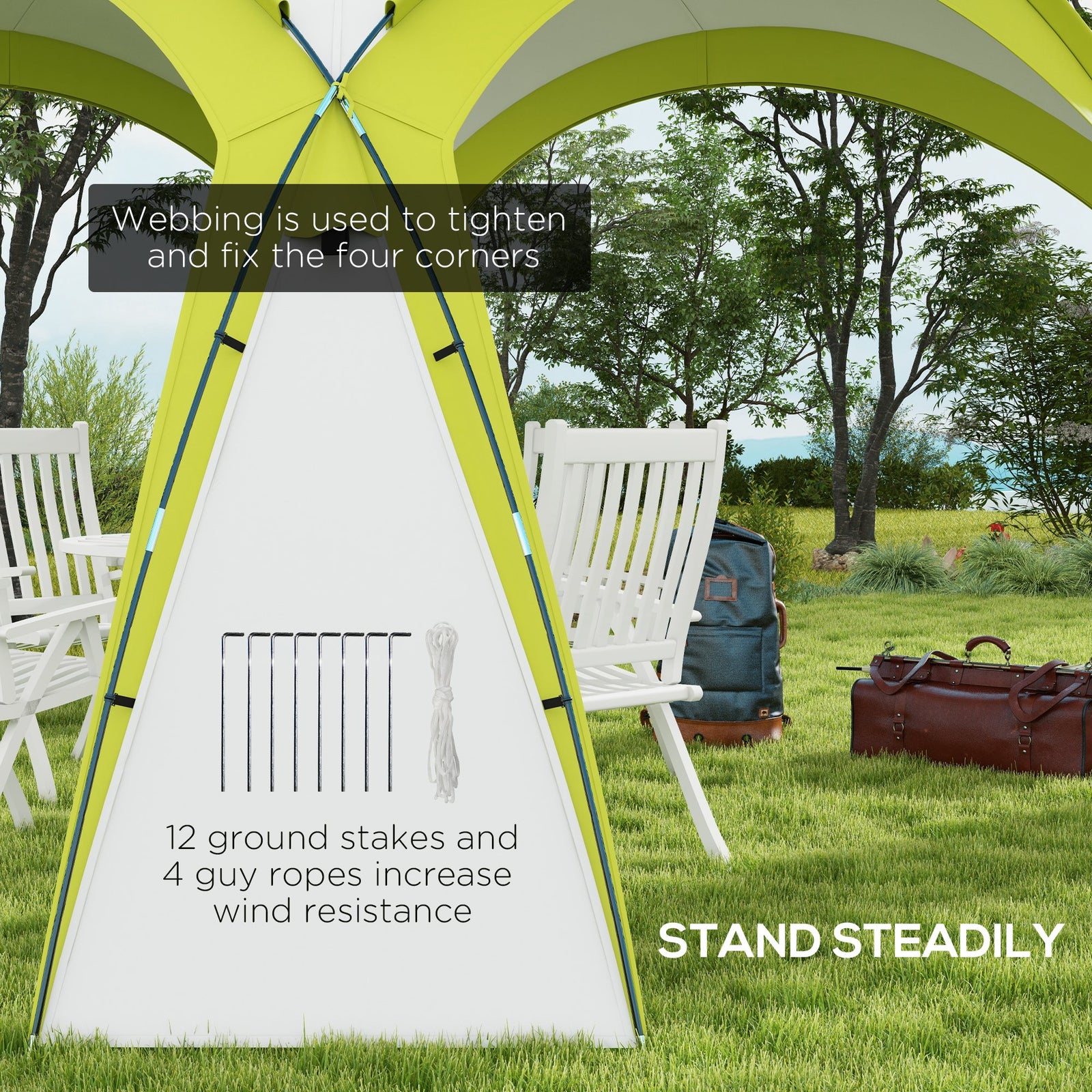 Outdoor Gazebo Event Dome Shelter Party Tent For Garden 3.5 x 3.5m | Green